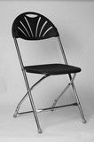 Black Plastic Fan Back Chair - Rental