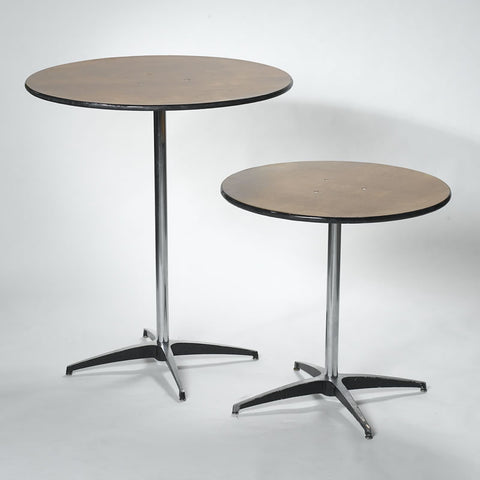 Cocktail Table 24" Round or Square, 42" High - Highboy Pedistal
