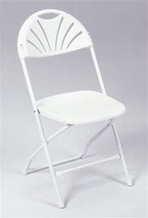 White Plastic Fan Back Chair - Rental